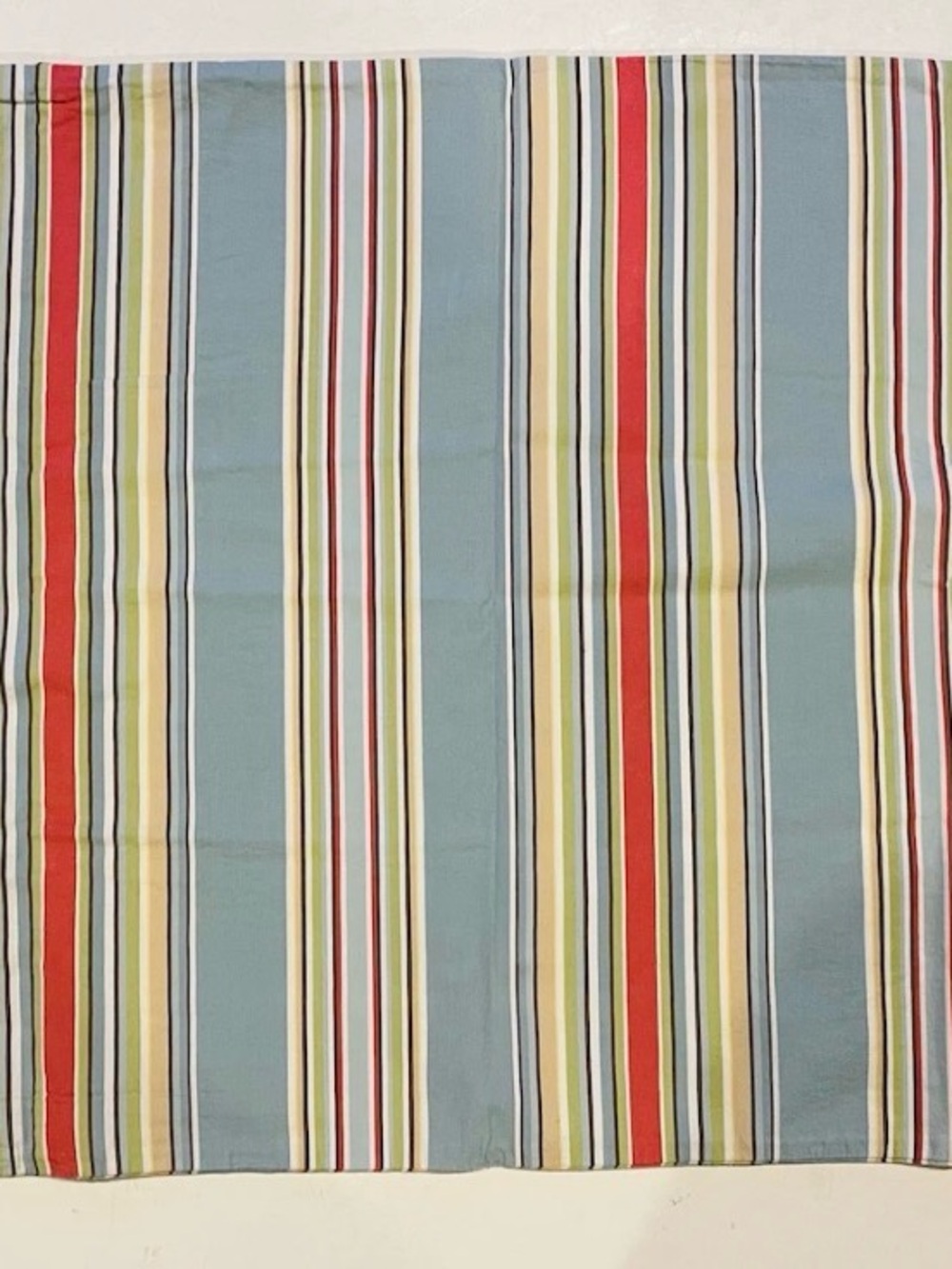 POTTERY BARN Organic Cotton Multicolor Blue Coral Stripe Pillow Sham- 31 x 18"